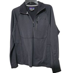 Patagonia R1 Men Small Dark Gray Power Dry Pullover Fleece Polartec